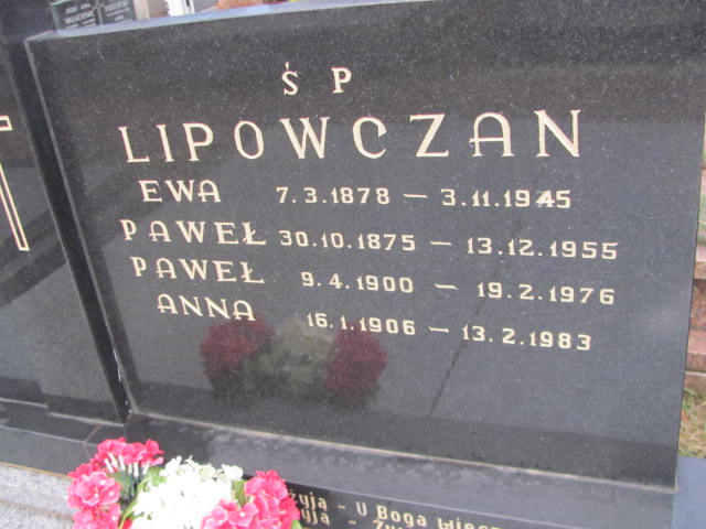 Paweł Lipowczan 1875 Ustroń ewangelicki - Grobonet - Wyszukiwarka osób pochowanych