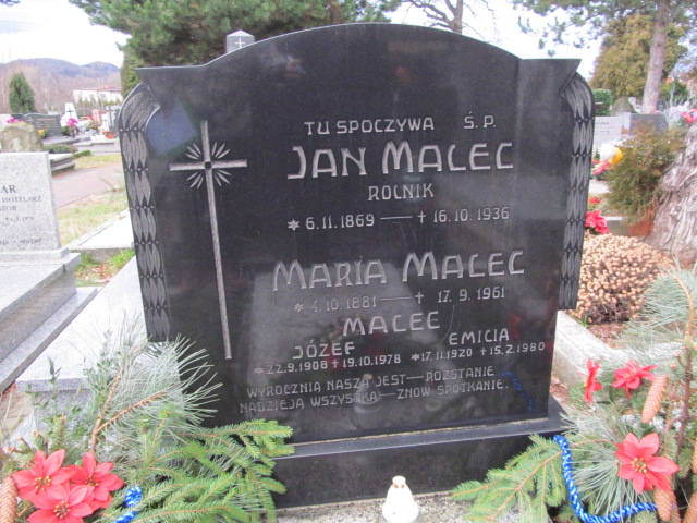 Jan Malec 1869 Ustroń ewangelicki - Grobonet - Wyszukiwarka osób pochowanych