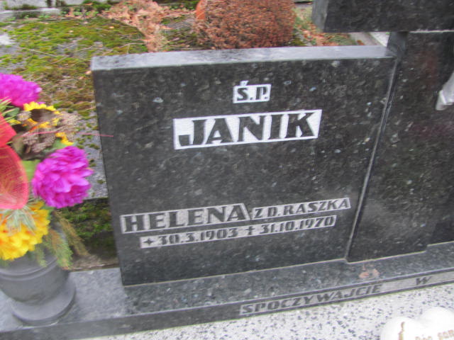 Helena Janik 1903 Ustroń ewangelicki - Grobonet - Wyszukiwarka osób pochowanych