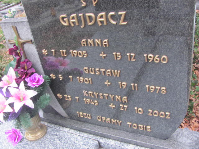 Anna Gajdacz 1905 Ustroń ewangelicki - Grobonet - Wyszukiwarka osób pochowanych