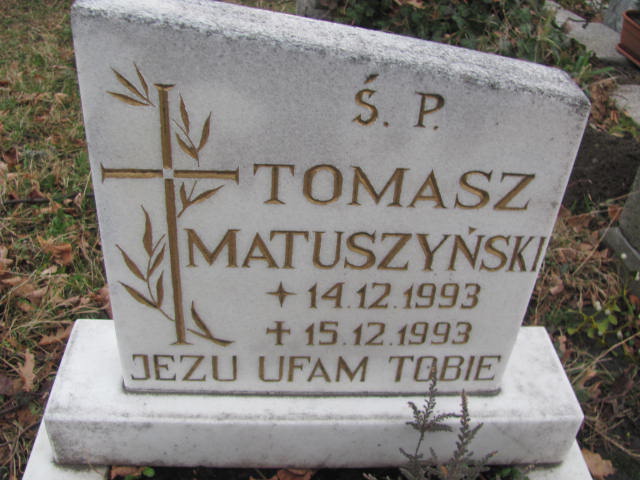 Tomasz Matuszyński 1993 Ustroń ewangelicki - Grobonet - Wyszukiwarka osób pochowanych